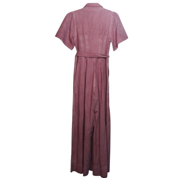 Free People Mauve Acid Wash Wide Leg Short Sleeve Jumpsuit Casual Size 2 - Picture 2 of 10